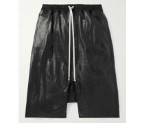 Pod weit geschnittene Shorts aus Leder mit Kordelzugbund