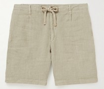 Tank schmal geschnittene Shorts aus Leinen mit Kordelzugbund