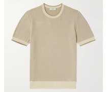 T-Shirt aus Baumwolle in Waffelstrick
