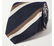 Krawatte aus gestreiftem Seiden-Jacquard, 8 cm