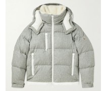 Tarentaise Quilted Virgin Wool-Flannel Hooded Down Jacket