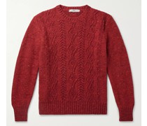 Cable-Knit Donegal Merino Wool and Cashmere-Blend Sweater