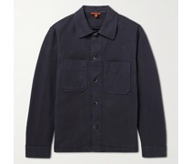 Hemdjacke aus Gabardine aus einer Baumwollmischung in Stückfärbung