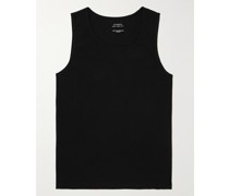 Schmal geschnittenes, geripptes Tanktop aus Baumwoll-Jersey