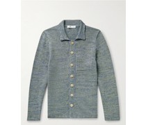 Cardigan aus meliertem Leinen