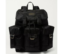 Off the Grid Rucksack aus ECONYL®-Canvas mit Lederbesätzen und Monogramm