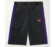 Weit geschnittene Shorts aus Twill mit Webband und Stickerei