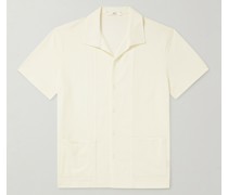 Jersey-Panelled Organic Cotton-Piqué Shirt