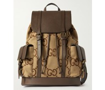 Leather-Trimmed Monogrammed Coated-Canvas Backpack