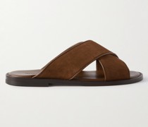 Otawi Sandalen aus Veloursleder mit Lederbesätzen