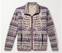 Ashland Sweatshirt-Jacke aus Fleece mit Reißverschluss und Print