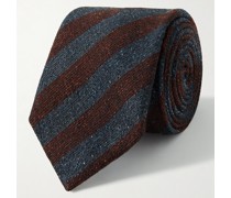 Gestreifte Krawatte aus einer Woll-Seidenmischung, 8 cm