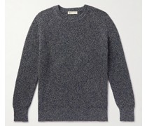 Schmal geschnittener Pullover aus einer Baumwoll-Leinenmischung in Rippstrick
