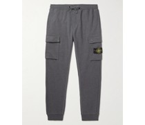 Slim-Fit Tapered Logo-Appliquéd Cotton-Jersey Cargo Sweatpants