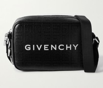 G-Essentials Leather-Trimmed Logo-Embossed Coated-Canvas Messenger Bag