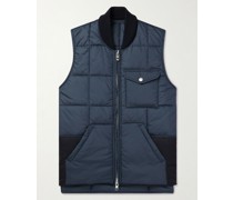 Panelled Quilted Shell and Canvas Gilet