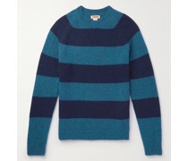 Shetland gestreifter Pullover aus einer Wollmischung