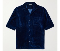 Hemd aus Samt aus einer Baumwoll-Seidenmischung mit Reverskragen
