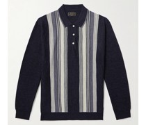 Pullover aus Wolle mit Polokragen und Streifen