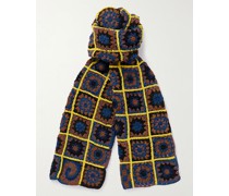 Piece XL gehäkelter Patchwork-Schal aus Baumwolle