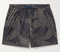 Mittellange gerade geschnittene Badeshorts mit Print