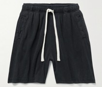 Lounge weit geschnittene Shorts aus einer Hanf-Baumwollmischung mit Kordelzugbund