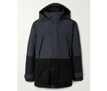 Mantel aus beschichtetem Shell und Baumwollcord mit Shearling-Besatz