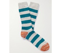 Nautical Turn Socken aus einer Baumwollmischung in Rippstrick mit Streifen