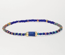 14-Karat Gold, Lapis Lazuli and Bead Bracelet