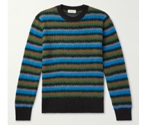 Gestreifter Pullover aus gebürstetem Kaschmir