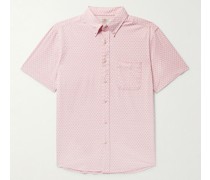 Playa Button-Down Collar Printed Stretch-Cotton Shirt