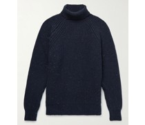 Boatbuilder Rollkragenpullover aus Donegal-Garn aus einer Merinowoll-Kaschmirmischung in Rippstrick