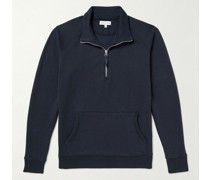 Sweatshirt aus Jersey aus einer Baumwoll-Lyocell-Mischung mit kurzem Reißverschluss