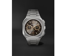 + MR PORTER 10th Birthday Edition BR05 42mm Steel Automatic Chronograph Watch, Ref. No. BR05C-MP10-ST/SST