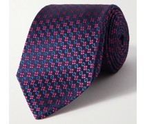 Mini Geo Krawatte aus Seiden-Jacquard, 9 cm