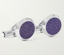 Meisterstück Stainless Steel and Glittered Glass Cufflinks