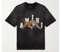 T-Shirt aus Baumwoll-Jersey mit Logoprint in Distressed-Optik