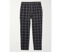 Flint Tapered Checked Cotton-Corduroy Trousers