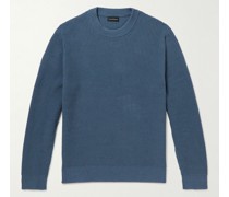 Waffle-Knit Cotton-Blend Sweater