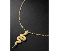 Snake Kette aus Gold mit Diamanten und Granaten