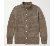 Angler Cardigan aus Schurwolle in Wabenstrick