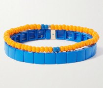 Color Therapy Set aus zwei Armbändern mit Emaille, Zierperlen und goldfarbenen Details