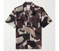 Mads Hemd aus Baumwollpopeline mit Camouflage-Print und Reverskragen