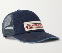Baseballkappe aus Denim und Mesh mit Applikation
