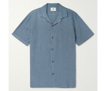 Miyagi Leinenhemd in Stückfärbung mit Reverskragen