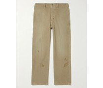 Gifford Straight-Leg Distressed Cotton-Corduroy Trousers