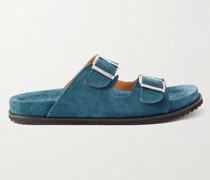 David Sandalen aus regeneriertem evolo®-Veloursleder mit Schnalle