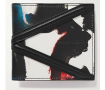 Abstract Printed Leather Billfold Wallet