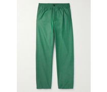 Easy gerade geschnittene Hose aus Baumwoll-Chambray mit Kordelzugbund