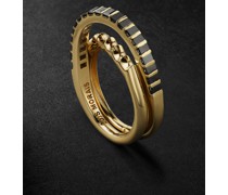 Elliptical 14-Karat Gold Diamond Ring